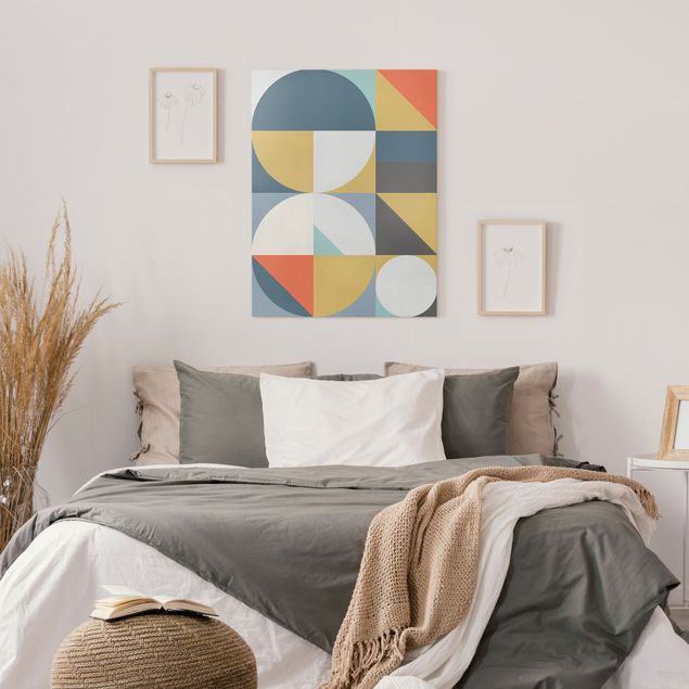 Quadri moderni per soggiorno Forme geometriche colorate
