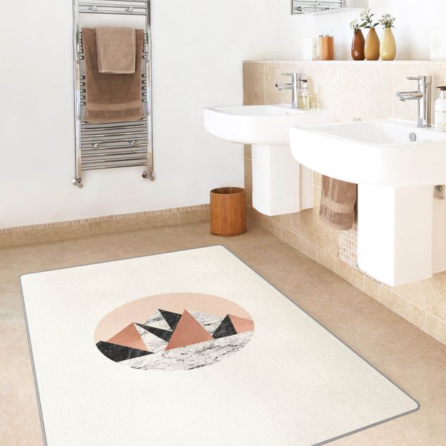 Tappeti lavabili in lavatrice Paesaggio geometrico in un cerchio