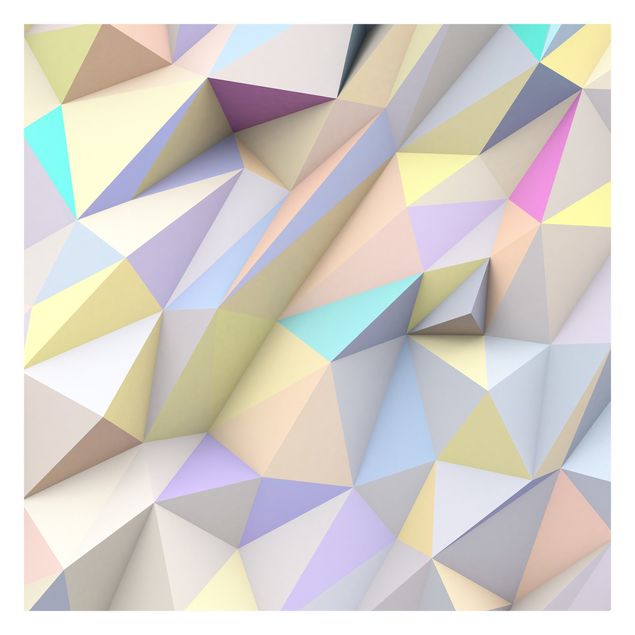 Carta da parati - Geometric Pastel Triangles In 3D