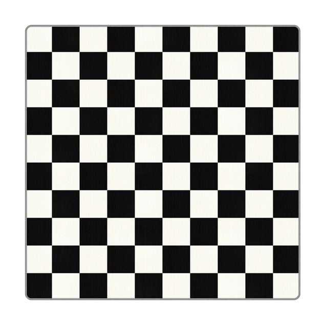 Tappeti  - Trama geometrica di scacchiera in bianco e nero