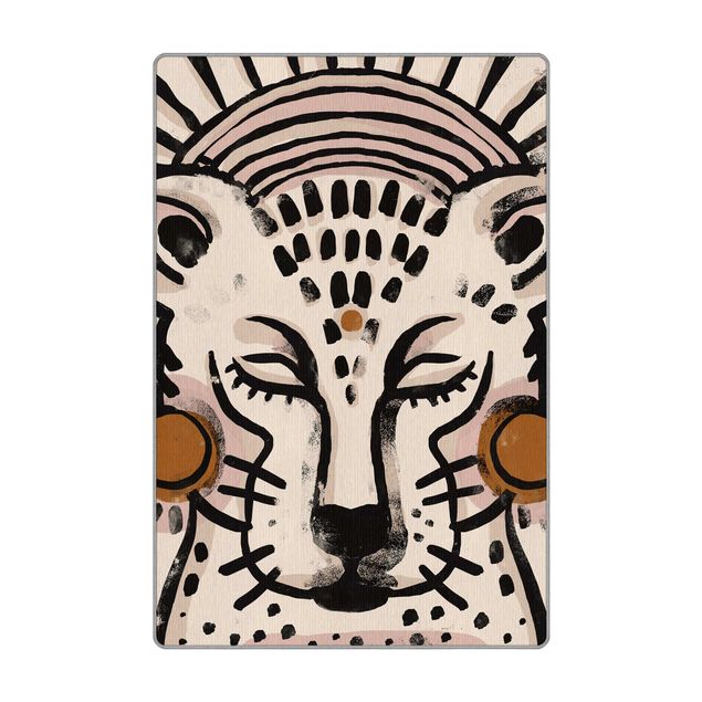 Tappeti  - Illustrazione di ghepardo con orecchini di perle
