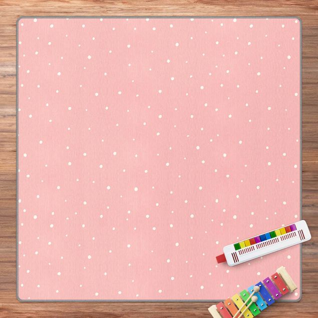Tappeti grandi Piccoli punti disegnati su rosa pastello