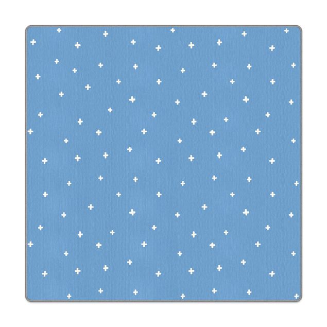 Tappeti  - Croci bianche disegnate su blu