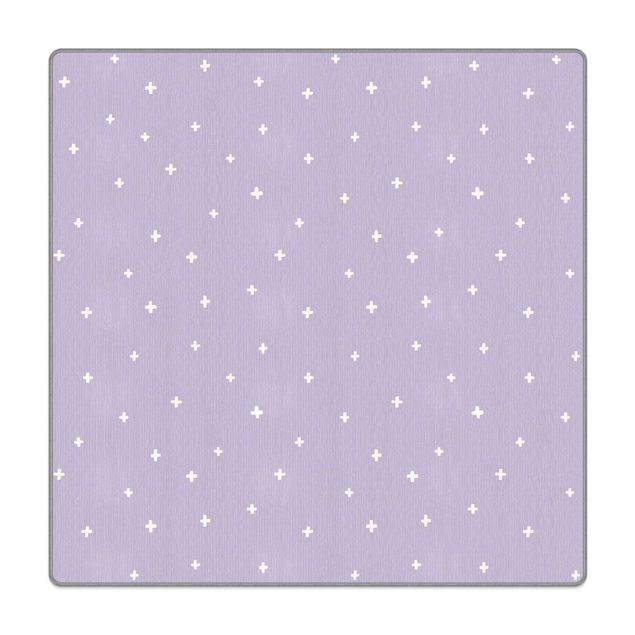 Tappeti  - Croci bianche disegnate su lilla