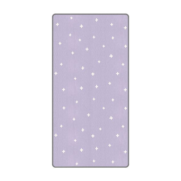 Tappeti  - Croci bianche disegnate su lilla