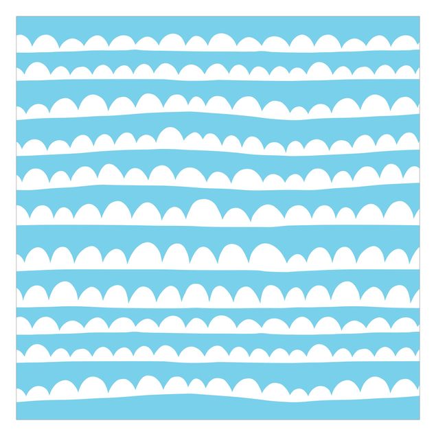 Carta da parati - Fasce di nuvole bianche disegnate nel cielo blu