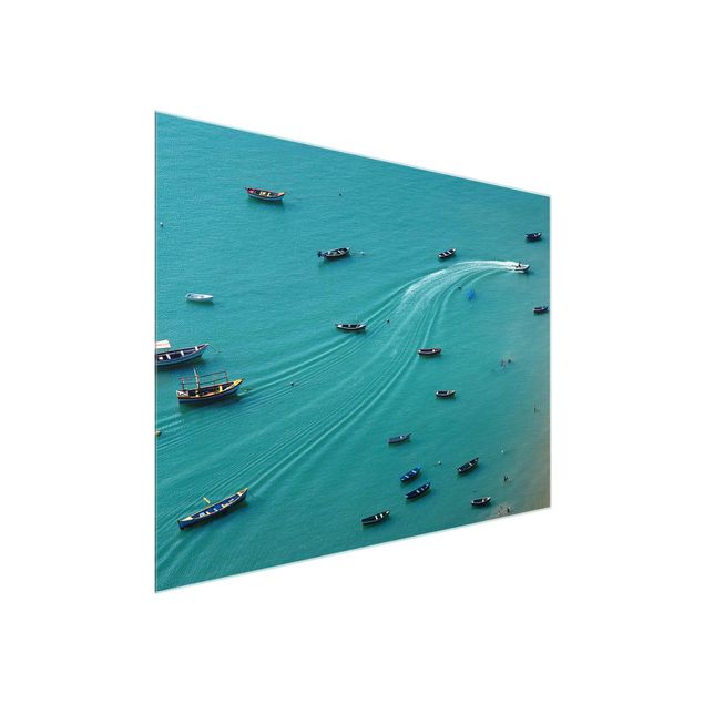 Quadro in vetro - Pesca barche ancorate - Large 3:4