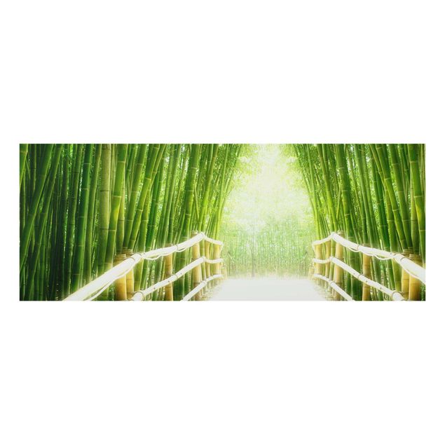 Quadro in vetro - Bamboo Way - Panoramico
