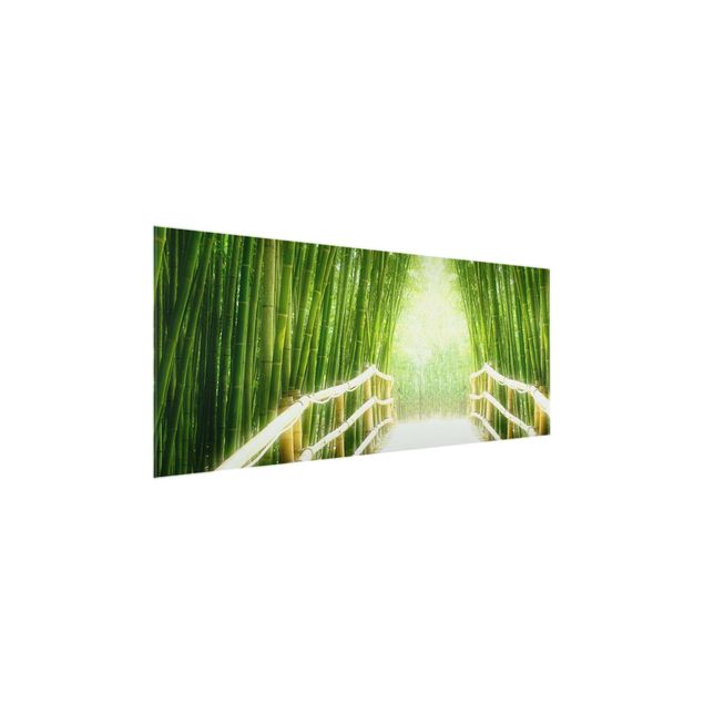 Quadro in vetro - Bamboo Way - Panoramico