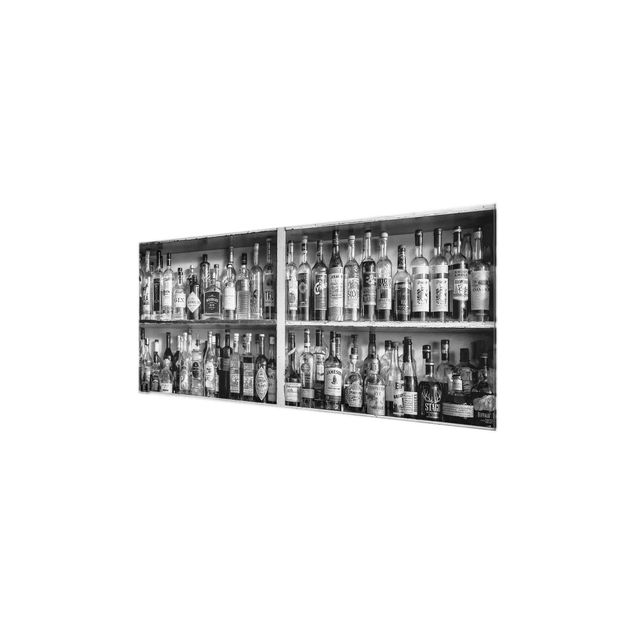 Quadro in vetro - Bar Black White - Panoramico