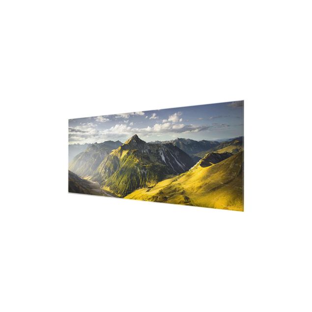 Quadro in vetro - Mountains and valley of the Lechtal Alps in Tirol - Panoramico