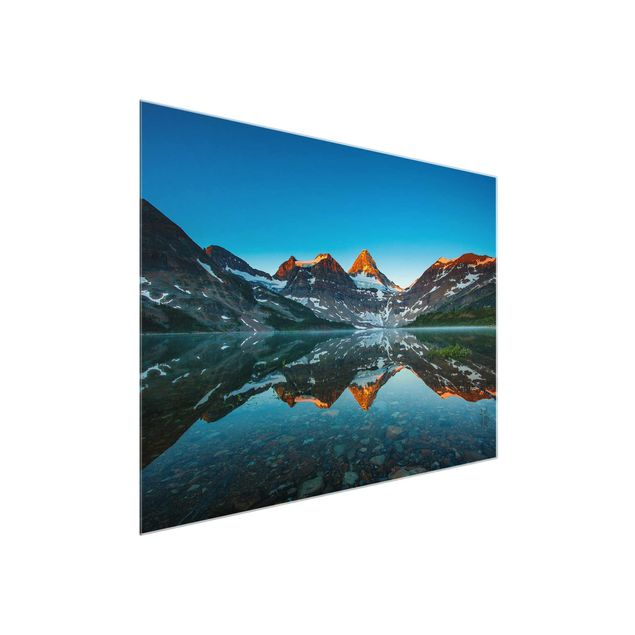 Quadro in vetro - Mountain Landscape at Lake Magog in Canada - Quadrato 1:1
