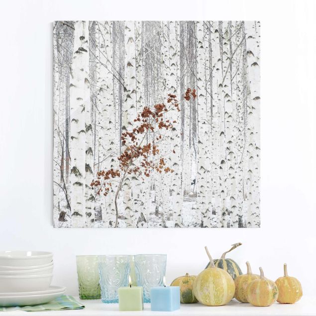 Lavagna magnetica vetro Betulle in autunno
