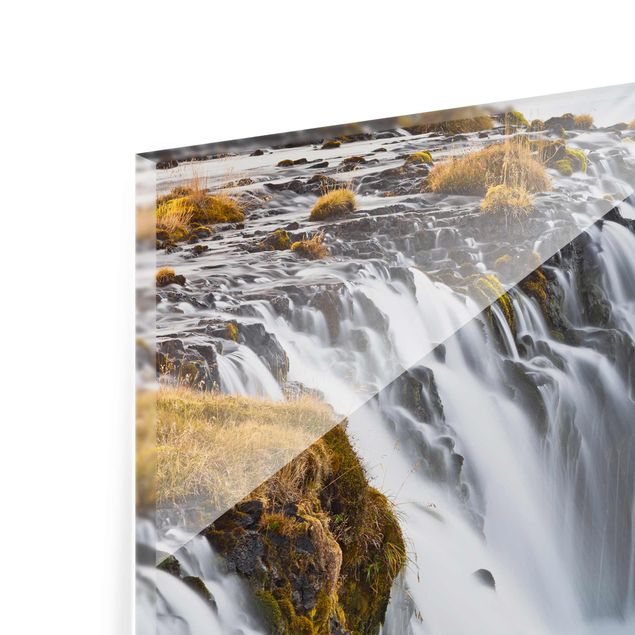 Quadro in vetro - Bruarfoss waterfall in Iceland - Quadrato 1:1