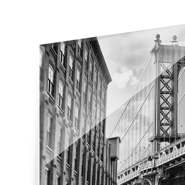 Quadro in vetro - Manhattan Bridge in America - Quadrato 1:1