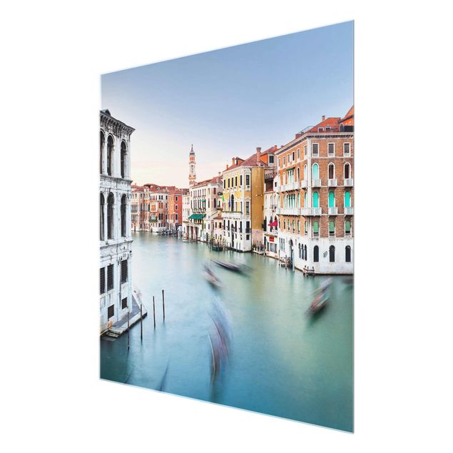 Quadro in vetro - Grand Canal View From The Rialto Bridge Venice - Quadrato 1:1