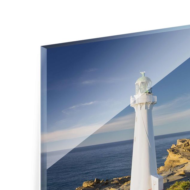 Quadro in vetro - Castle Point Lighthouse New Zealand - Quadrato 1:1