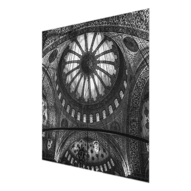 Quadro in vetro - Le cupole della Moschea Blu - Quadrato 1:1