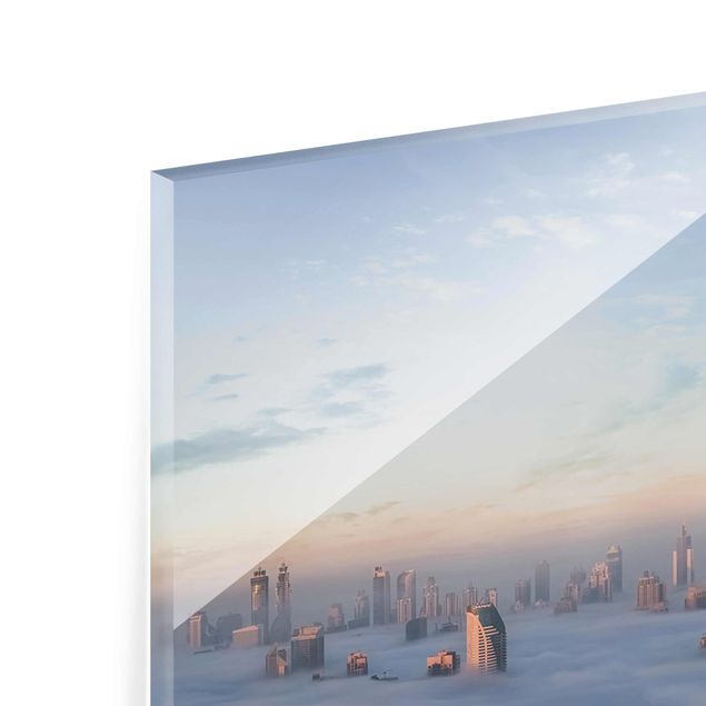 Quadro in vetro - Dubai Sopra Le Nuvole - Panoramico