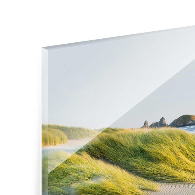Quadro in vetro - Dunes and grasses at the sea - Quadrato 1:1