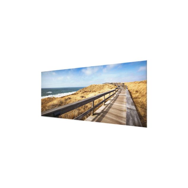 Quadro in vetro - Pathway Through the dunes at the North Sea at Sylt - Panoramico