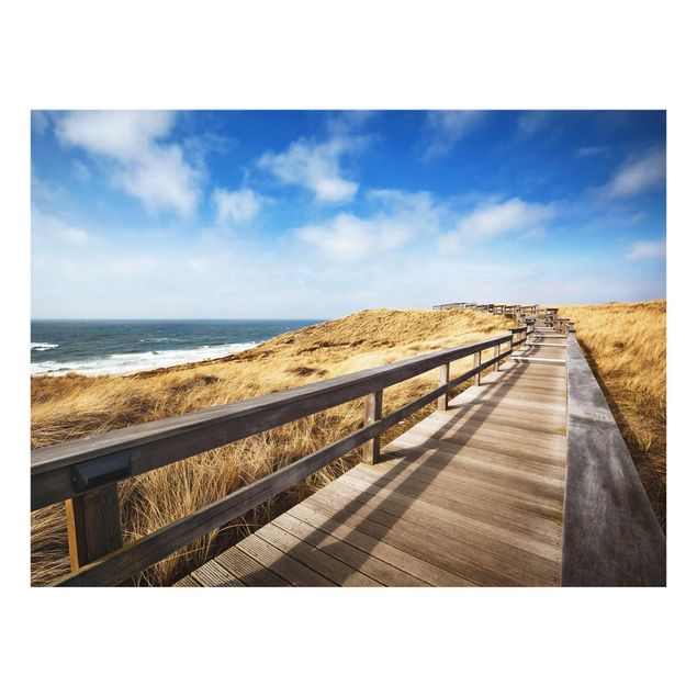 Quadro su vetro - Pathway throug dunes at the North Sea at Sylt - Orizzontale 3:2