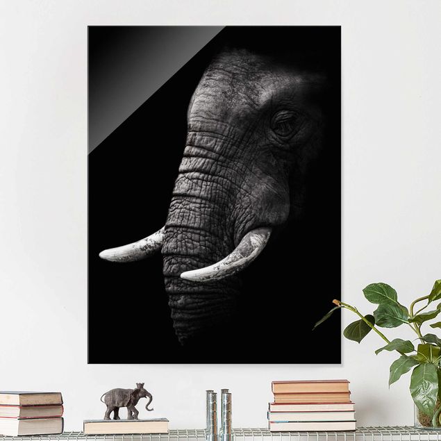 stampe animali Ritratto di elefante scuro
