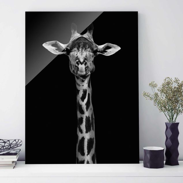 stampe animali Ritratto di giraffa scura