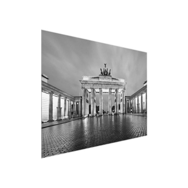 Quadro su vetro Berlin - Illuminated Brandenburg Gate II - Orizzontale 4:3