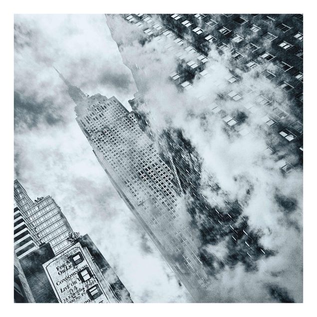Quadro in vetro - Facciata della Empire State Building - Quadrato 1:1