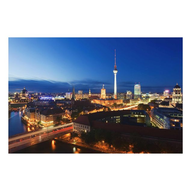 Quadro su vetro Berlin - TV tower at night - Orizzontale 3:2