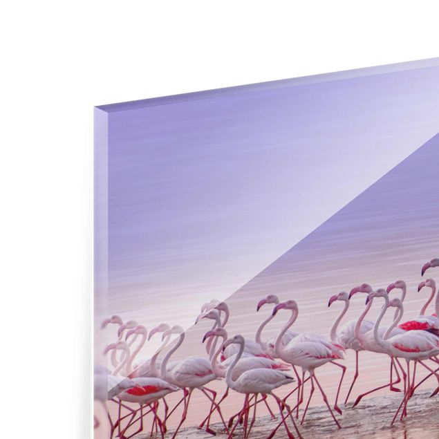 Quadro in vetro - Flamingo partito - Large 3:4