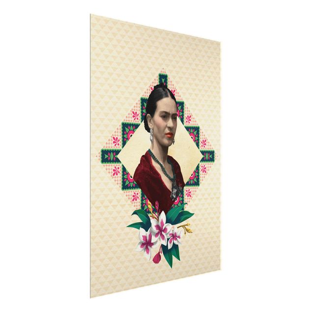 Quadro in vetro - Frida Kahlo - Flowers And Geometry - Verticale 3:4