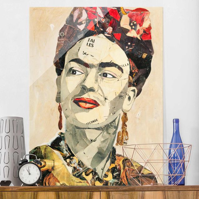 Quadro in vetro - Frida Kahlo - Collage No.2 - Verticale 3:4