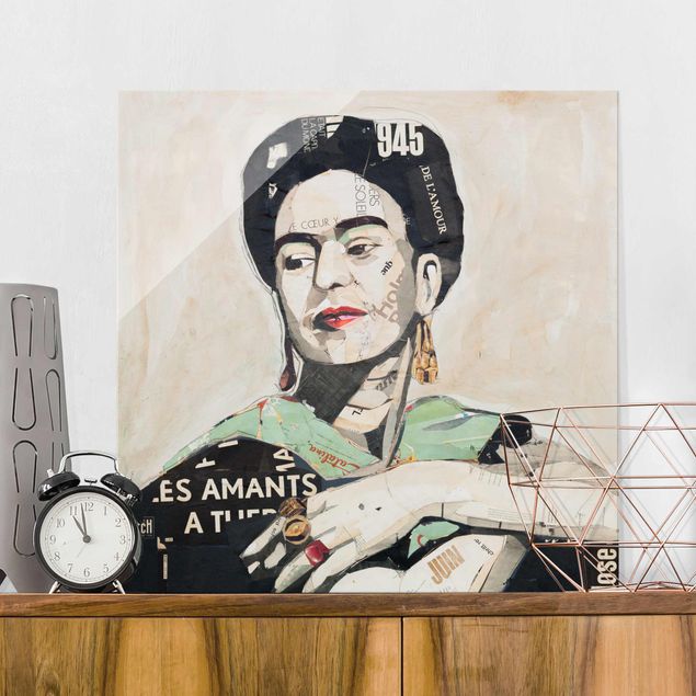 Lavagna magnetica vetro Frida Kahlo - Collage n.4