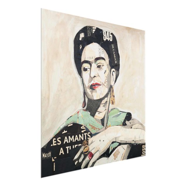 Quadro in vetro - Frida Kahlo - Collage No.4 - Quadrato 1:1