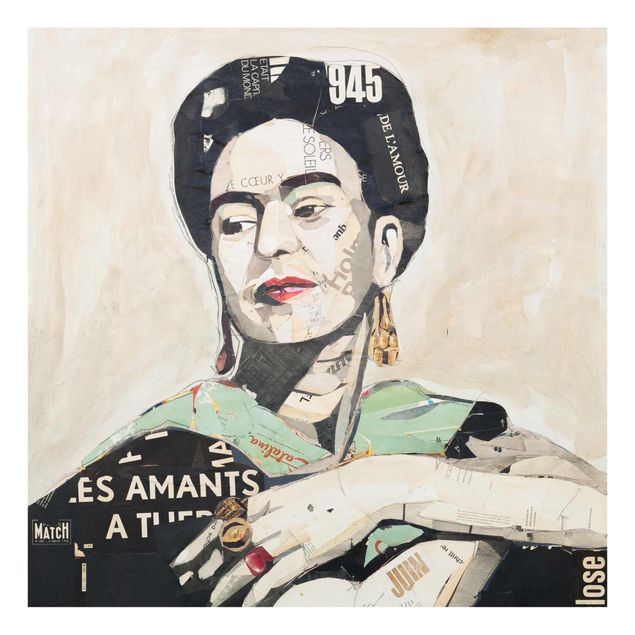 Quadro in vetro - Frida Kahlo - Collage No.4 - Quadrato 1:1