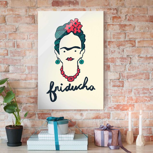 Lavagna magnetica vetro Frida Kahlo - Friducha