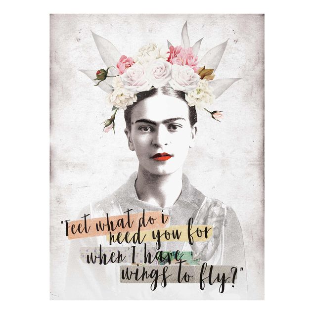 Quadro in vetro - Frida Kahlo - Quote - Verticale 3:4