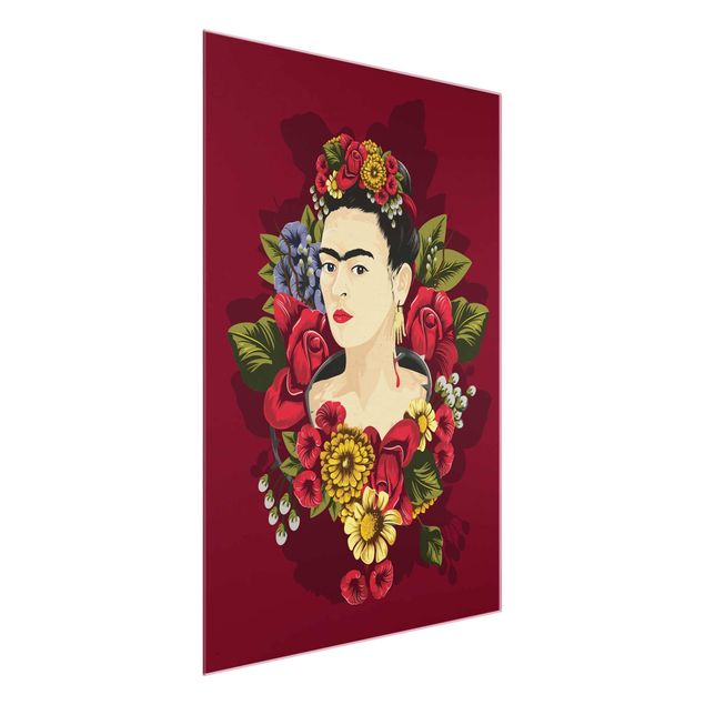 Quadro in vetro - Frida Kahlo - Roses - Verticale 3:4