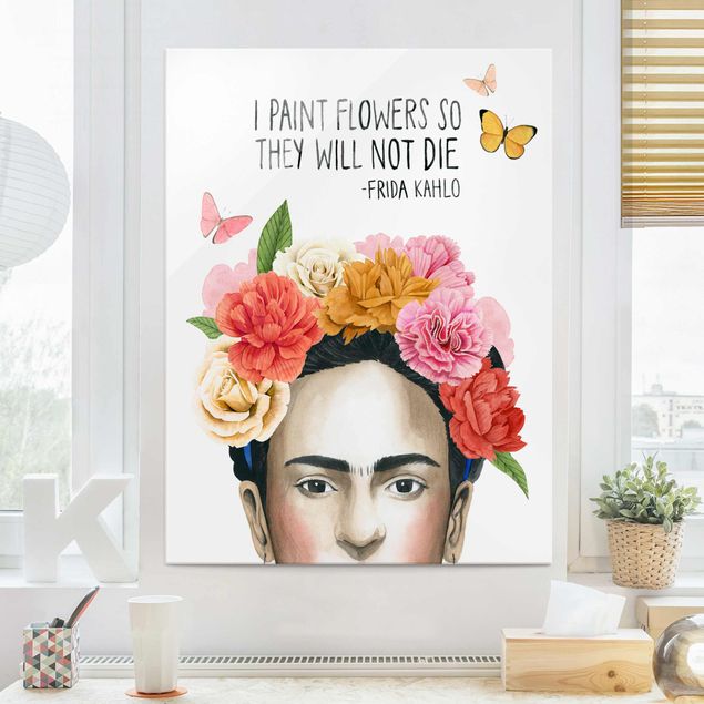 Lavagna magnetica vetro Pensieri di Frida - Fiori