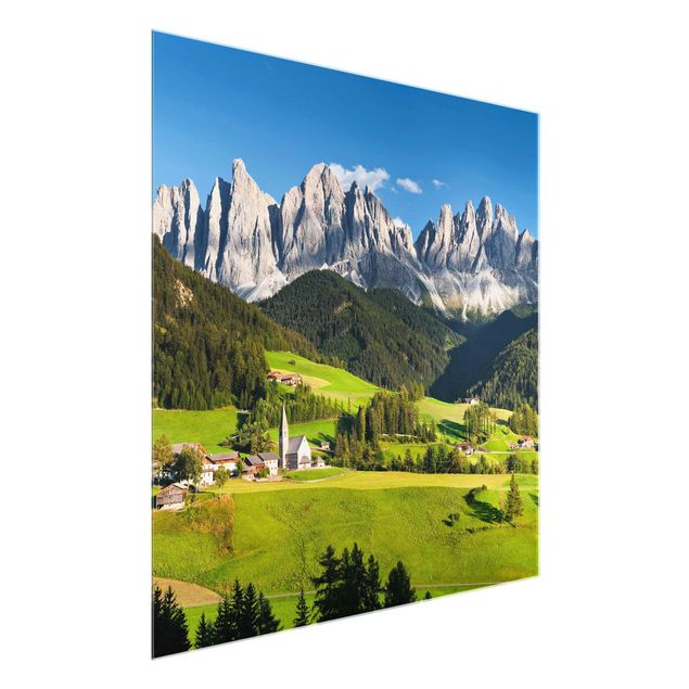 Quadro in vetro - Odle in South Tyrol - Quadrato 1:1