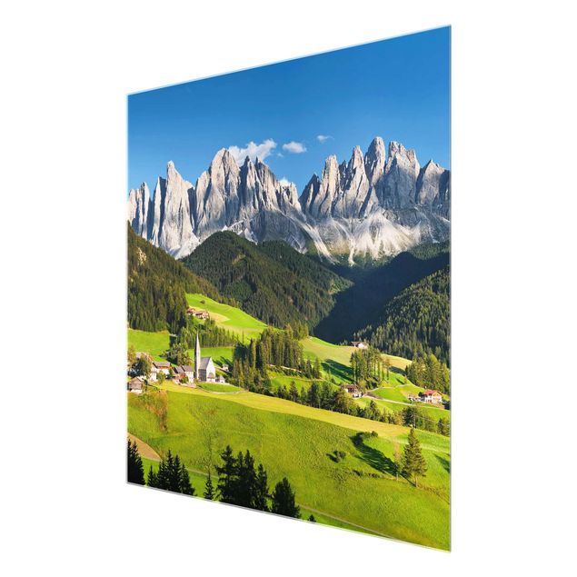 Quadro in vetro - Odle in South Tyrol - Quadrato 1:1