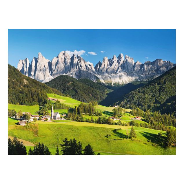 Quadro su vetro - Montagne e vallata in Südtirol - Orizzontale 4:3