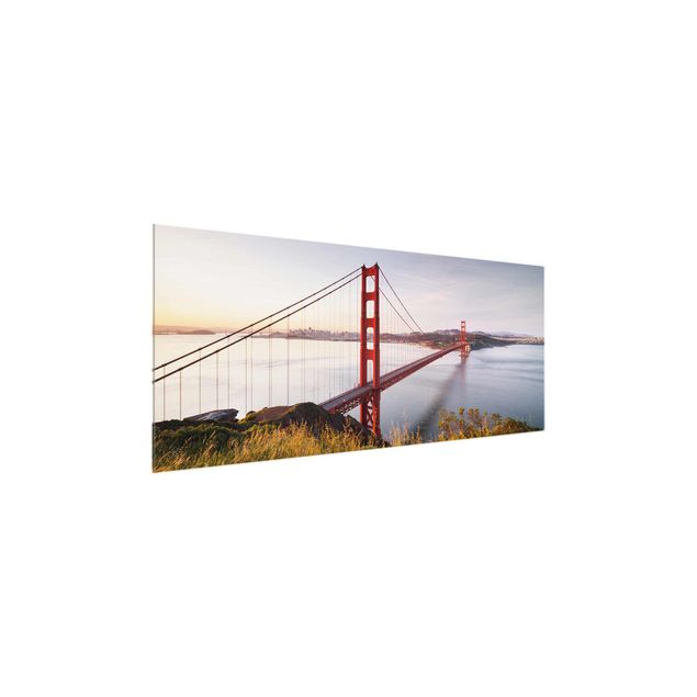 Quadro in vetro - Golden Gate Bridge in San Francisco - Panoramico