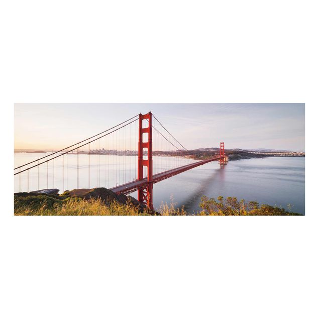 Quadro in vetro - Golden Gate Bridge in San Francisco - Panoramico