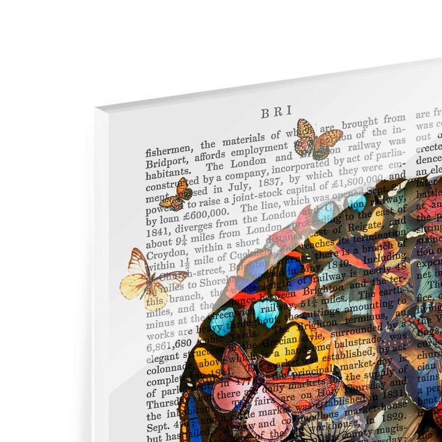 Quadro in vetro - Spaventoso Lettura - Butterfly Skull - Verticale 3:4