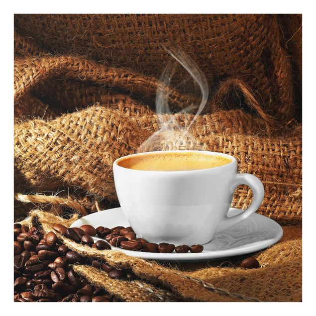 Quadro in vetro - Morning Coffee - Quadrato 1:1
