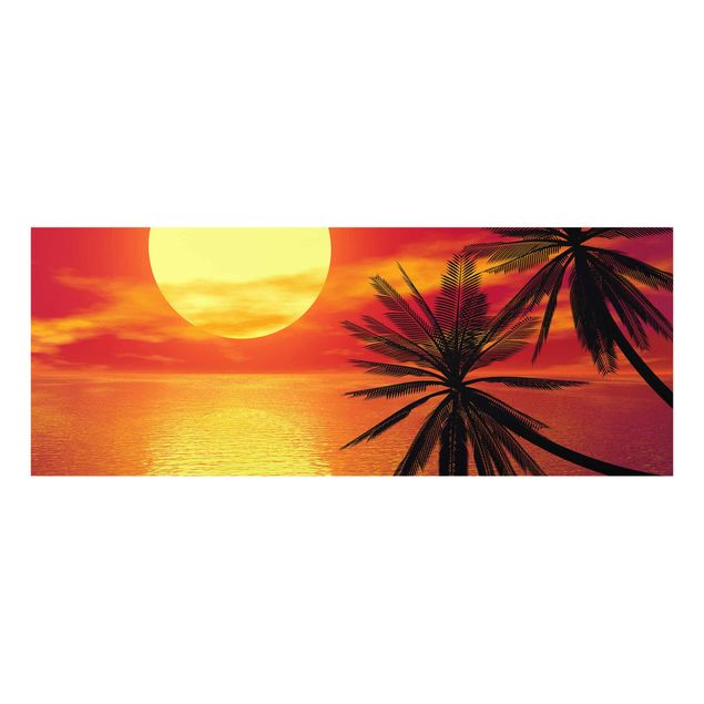 Quadro in vetro - Caribbean Sunset - Panoramico