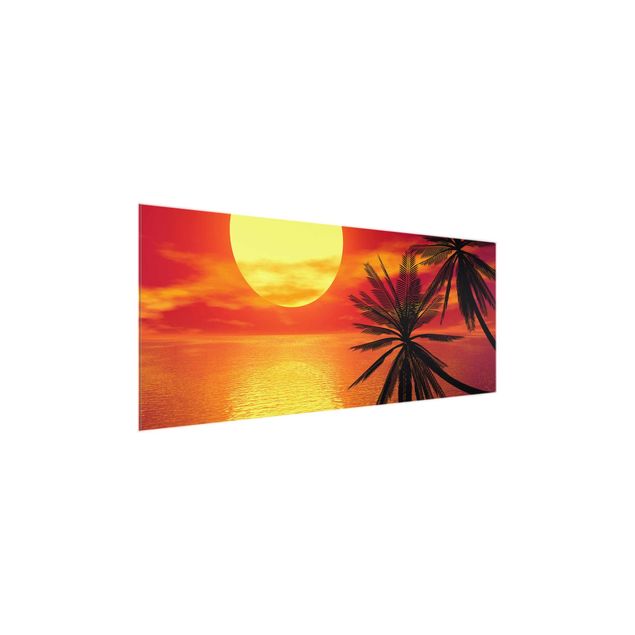 Quadro in vetro - Caribbean Sunset - Panoramico